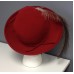 GEO W BOLLMAN AND CO INC Vintage Red Felted Wool Feather Witner Dress Hat B4481  eb-91884715